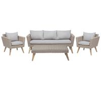 Set De Salon Polyrotin Gris Vittoria Naturel