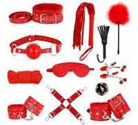 Set De Sangles De Fixation éTirables 12 PièCes Pour Lits SuperposéS En Cuir DéCoratif à Multi Clous, Outil De Combinaison Multifonctionnel Professionnel+Y12.5(Rouge)