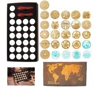Set de sceaux de cire, design de carte rétro, outil de bricolage de ferraille, 26pcs sceaux setno.19
