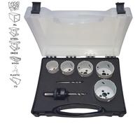 Set De Scies Carotte 7 Pièces En HSS Bi-Métal, Mèche De Centrage
