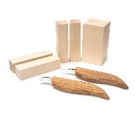 Set de Sculpture de Figurines Beavercraft (2 couteaux + ensemble de Blocs de Bois de Tilleul) S16