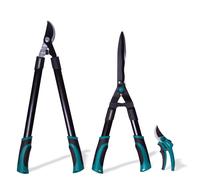 VONROC Kit de Sécateurs - Outils de Coupe pour le Jardin - Cisaille, Ébrancheur, Sécateur - Set de 3 Pièces pour Jardinage - Pour des Travaux d'Élagage Précis et Efficaces