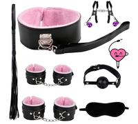 Set De Sept PièCes En Cuir Lisse Et Exquise Avec De Multiples Techniques De Traitement, Cadeau De Couple Doux Pour L'éTirement Quotidien - Y2 (Rose)