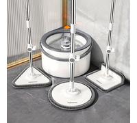 Set de serpillière 130 cm avec seau et manche télescopique, système de filtration 2 en 1, séparation des saletés et de l'eau douce, serpillière pour tous types de sols, auto-essoreuse, 3 types de serp
