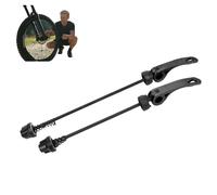 Set de serrage rapide vélo 2 pièces 140mm avant 180mm arrière noir, brochettes en aluminium et fer pour VTT vélo route trekking installation facile cyclisme quotidien