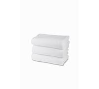 Set de serviettes de bain en éponge 100 % coton, 3 serviettes faciales, lot de 3 pièces, 60 x 100 cm, 450 g/m², double torsadé, idéal pour B&B et hôtel, résistant aux lavages, blanc, ligne confort