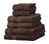 Set de serviettes ultra douces non pelucheuses 100 % coton égyptien 500 g/m² - Ensemble de 6 pièces disponible en plusieurs couleurs, chocolat, 6 Piece Towel Set