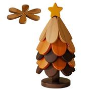 Set de sets de table pour sapin de Noël | Dessous de plat en bois pliable 5 pièces, dessous de verre avec support, assiettes chaudes, comptoir de cuisine, poêle, bol, Noël