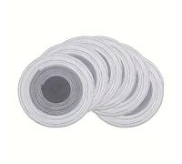 Set de Sets de Table Ronds Tressés Dégradé Foncé 6pcs 38cm Lavables & Résistants - Design Élégant et Moderne pour Table à Manger, Cuisine, Thanksgiving et Usage Quotidien Set de Table Dégradé Trois Co