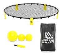 Set de Smashball jaune 90cm avec 3 ballons, une pompe et un sac de transport
