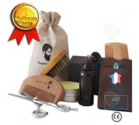 Set De Soin De Barbe, Huile À Barbe, Baume, Peigne À Barbe Brosse Ciseaux À Barbe Cadeau Homme Outils Barber Shop Barbier Taille Kit