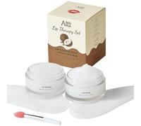 Set de Soin pour Lèvres ANAiRUi à la Noix de Coco, Karité & Vitamine E, Gommage Exfoliant & Baume Nourrissant pour Lèvres Gercées, Sèches, Sensibles - Masque Réparateur Nuit Hydratation Intense