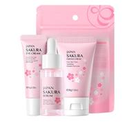 Set De Soins Hydratants, 3 Pièces Sakur Ensemble De Soins Du Visage Avec 17ml Esence, Crème Pour Les Yeux 15g & Le Visage 30g | Pour La Peau Convient À Types De Peau, Femmes Filles