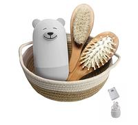Set de soins pour bébé 7 en 1, ciseaux à ongles, lime à ongles, pince à épiler, peigne à cheveux en bois naturel, panier de rangement，pour enfants et nouveau-nés dans une belle boîte cadeau.