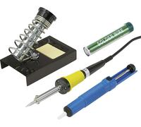 Set de soudure Basetech ZD-30B 230 V 30 W forme de crayon avec étain à souder, avec support, avec pompe à dessouder, avec panne à souder