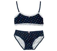 Set de Sous-vêtements pour Fille et Adolescente en Coton - Ensemble de Soutien-Gorge et de Slip Laphilo Code 6281, bleu foncé, 8-10 ans