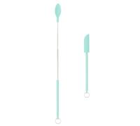 Set de spatule en silicone résistant à la chaleur - 2 pièces mini cuillère et grattoir de cuisine télescopique, ustensiles de cuisine | Petits outils de cuisson flexibles en remuant l'extension