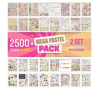 Set de stickers colortouch - Plus de 2500 pièces, Lot de 32 feuilles d'autocollants pour planificateur mensuel - Planner, autocollants pour album photo pour enfants, filles, adultes, stickers pour