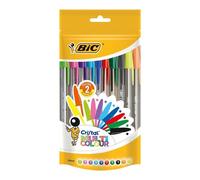 Set de stylos à bille BIC Cristal avec 20 couleurs