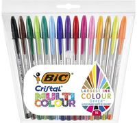 Set de stylos à bille Bic Cristal Multicolor 15 pièces Multicolore 0,42 mm (15 pièces)