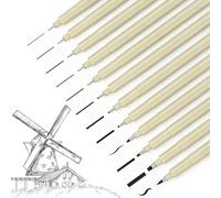 Set de Stylos Fineliner Noirs - 12 pièces avec Brush Pen, Encre d’Archivage Résistante à l’Eau, Largeurs de Trait 0,2-3,0 mm pour Dessin, Illustration et Bullet Journal