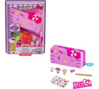HELLO KITTY Sanrio Hello Kitty coffret Trousse et Accessoires Carnaval des Bonbons avec 2 figurines, gomme, règle, crayon et stickers, jouet pour enfant, GVC41