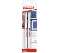 Set de stylos roller gel - EDDING - 2185 - Blanc - Pointe fine 0,7 mm - Encre gel assortie