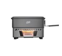 Esbit Kit de cuisson à combustible sec - Réchaud de camping 1100 ml en aluminium anodisé dur - Avec suspension de couvercle - Réchaud de camping - Noir