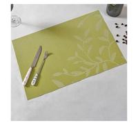 Set de Table 4pcs / Set Feuilles Jacquard Placemat Table Mat for Table à Manger Pot Mattes de Bol(Green)