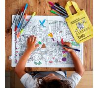 Set de table à colorier lavable et réutilisable Conte de fées avec 10 feutres