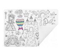 Set De Table À Colorier Princesses Blanc TU