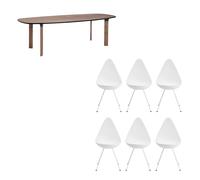 Set de table Analog™ + 6 chaises Drop™ chairs LxWxH 45.5x88.5x54.5cm