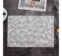 Set de Table Automne PVC, sous Assiette Argentée Lot de 10 Motif de Feuille de Ginkgo Creuse Dessous de Table 30x45cm