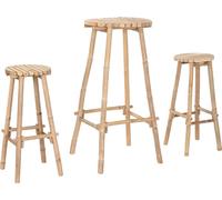 Set de table avec 2 chaises Home ESPRIT bambou 50 x 50 x 105 cm