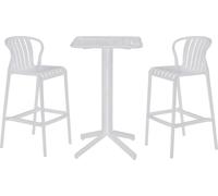 Set de table avec 2 chaises Home ESPRIT Blanc Métal Polypropylène 60 x 60 x 102 cm