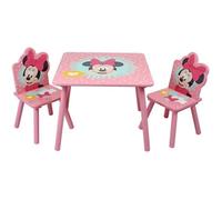 Disney Minnie Mouse Ensemble Table et Chaise pour 2 Personnes, Peut Supporter Jusqu’à 30 kg par Chaise, Parfait pour Les Jeux et Les activités - Petit, Rose