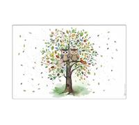Set de Table avec Un Arbre abritant Un Couple de Chouettes