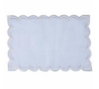 Set de Table Blanc 30 x 45 cm en Polyester, Bord festonné Argent, Xmas