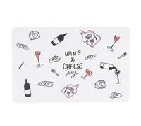 Set de table blanc et rouge motif fromage et vin 28x44 28.2x0.1x43.5cm Blanc