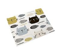 Set de Table Chat Noir Beige Sets de Table Résiste à la Chaleur Set de Table Lavable Antidérapants Dessous de Table pour Maison Cuisine Restaurant et L'hôtel 2 pièces(45x30cm)