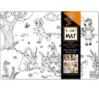 Set de table coloré avec un motif de lapin - effaçable et créatif pour les enfants ! Idéal pour des moments en famille pleins de créativité et de joie.