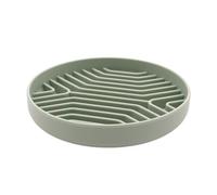 Set de table d'apprentissage Slow Food pour chat - En silicone - Pour manger lentement - Bol à nourriture lente - Pour chiot - Assiette à lécher - Couverts (vert clair, 20 x 20 cm)