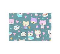 Set de table de salle à manger mignon petit renard, résistant à la chaleur, antidérapant, lavable tissé, résistant aux taches, facile à nettoyer.