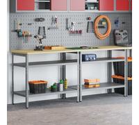 Set De Table De Travail Gris En Acier, 2 Pièces
