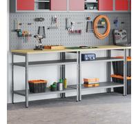 Set De Table De Travail Gris En Acier, 2 Pièces