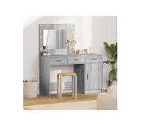 vidaXL Set de table de vanity Gris sonoma – Bois d'ingénierie – Set de 2