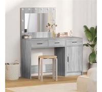 vidaXL Set de table de vanity Gris sonoma – Bois d'ingénierie – Set de 2