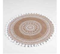 Set de table - DECORLINE - 38 cm - Jute naturelle - Blanc - Lavable et réutilisable