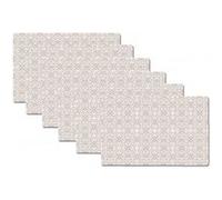Set de Table Design Carreaux de Ciment Beige en Vinyle - Set de 6 Beige