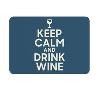 Set de Table Dessous en Caoutchouc Bleu - Keep Calm and Drink Wine Parodie Angleterre Apéro Vin - Grand Format 39,5 x 28,5 cm